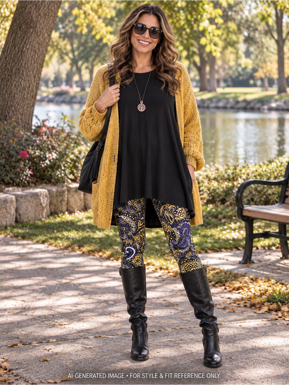 LuLaRoe Black Yellow Purple Paisley Leggings